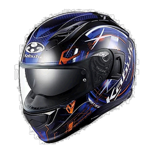 【日本直邮】Ogk Kabuto 全盔 神威3埃斯特拉 酷炫设计L 黑/蓝色