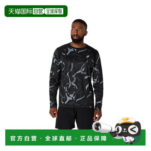 日本直邮ASICS ROAD ALL OVER PRINT LS TOP 舒适亲肤柔软百搭长T
