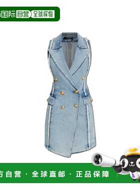 香港直邮BALMAIN 女士外套 EF0R5111DF756FC SS2025 蓝色 无袖牛