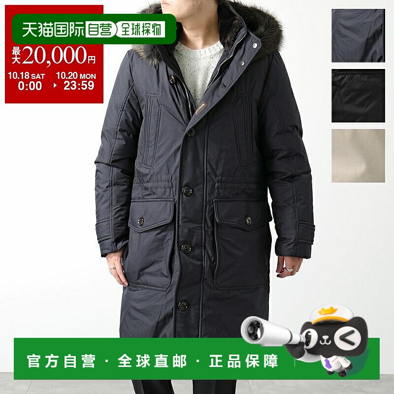 日本直邮MOORER 羽绒服 SAPPORO GF 男士土拨鼠农场口毛长款连帽