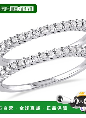 自营 925 纯银 Mimi & Max 1/3 克拉 TDW 钻石 2 件套周年纪念戒