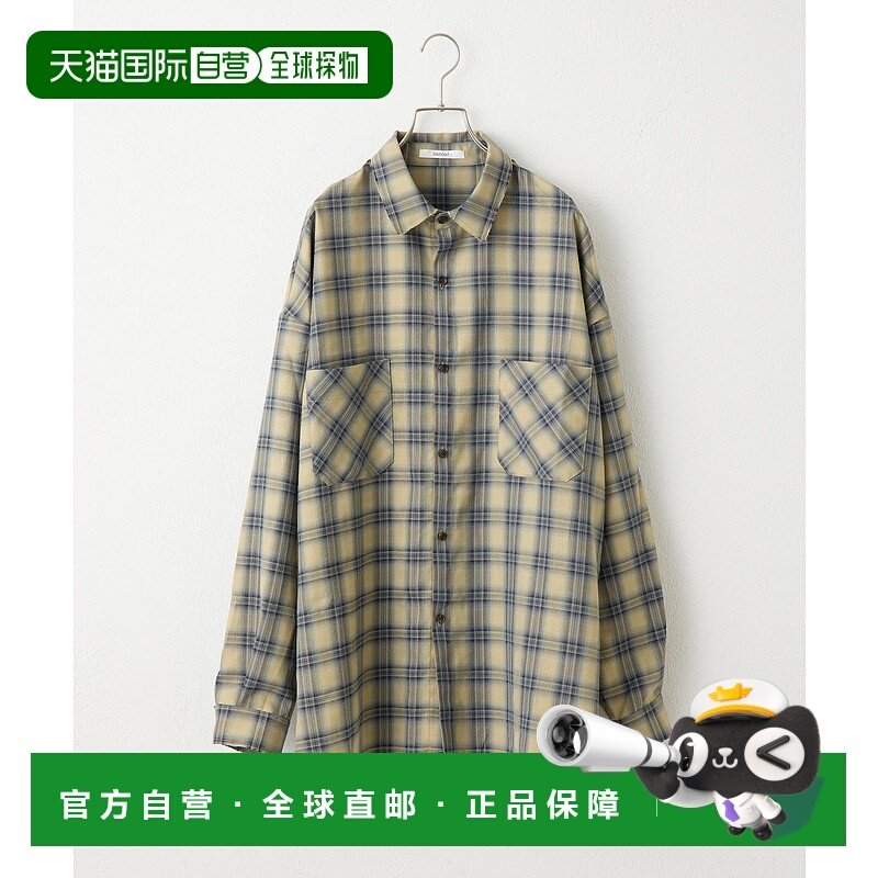 1h可退 日本直邮Discoat 男女同款剪裁格纹宽松衬衫 DPZ20A2304A0