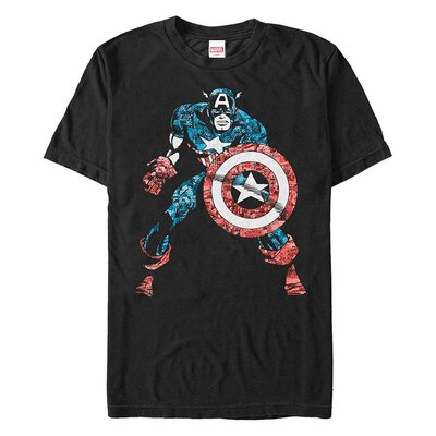 美国直邮Fifth Sun Marvel 男士漫画系列破洞美国队长短袖 T 恤