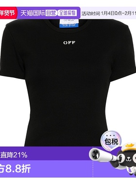 香港直邮off-white 女士 黑色 Off Stamp Rib Basic T 恤 OWAA065