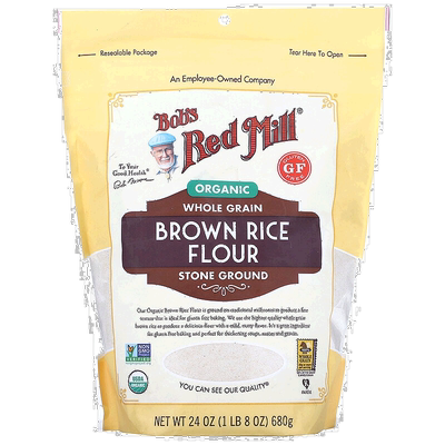 香港直发Bob's Red Mill鲍勃红磨坊有机糙米粉680g家用中筋面粉