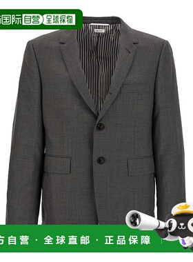 香港直邮Thom Browne 汤姆 布朗 男士 灰色斜纹西装外套 MJC001A0