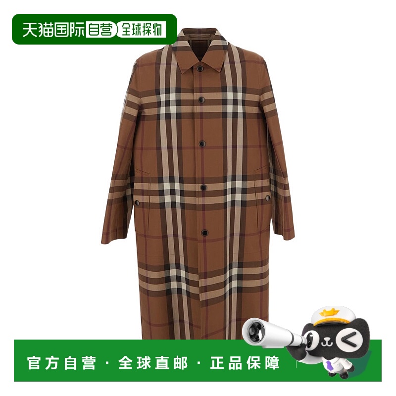 香港直邮BURBERRY 男士外套 80818751 AW2023 棕色 双排扣风衣