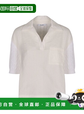 香港直邮MaxMara 麦斯玛拉 女士 PAVIDI 亚麻Polo衫 PAVIDI251136