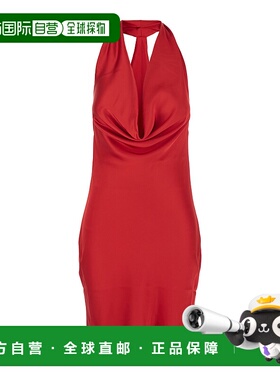 1h可退 香港直邮NORMA KAMALI 诺玛 卡玛丽 女士 红色无袖迷你挂