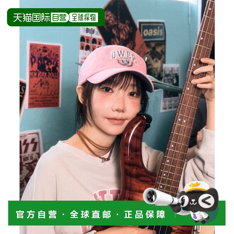 韩国直邮WHO.A.U 女士帽子 [QWER X WAU] Washed Ballcap / WHACE4