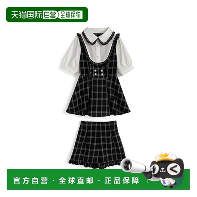 日本直邮日潮 GRL 格纹叠穿风上衣×荷叶边裤子套装 za009a半身裙