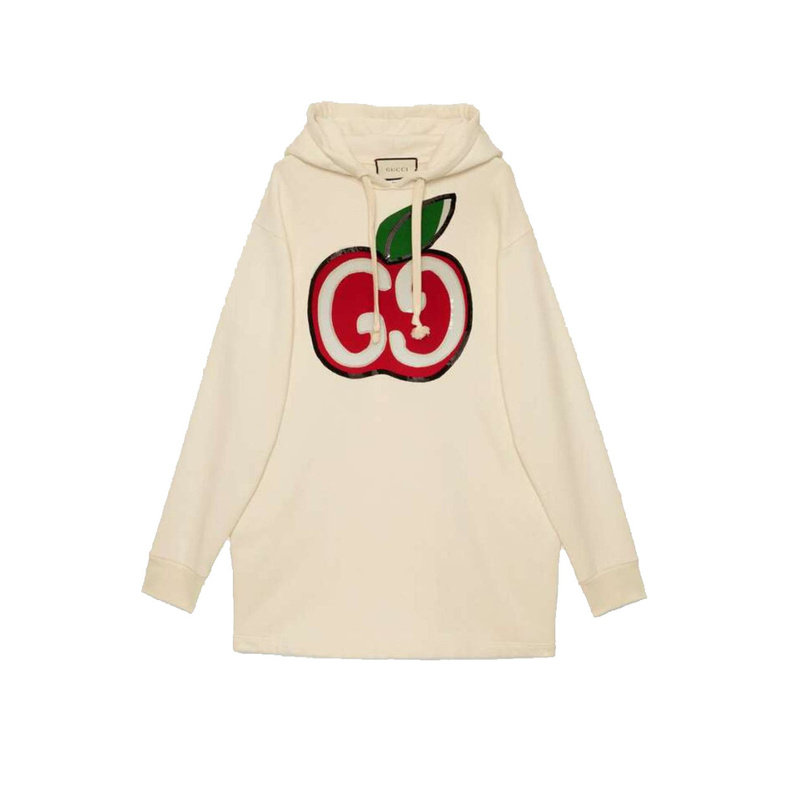 Gucci GG苹果印花卫衣式连衣裙 610127XJCCK