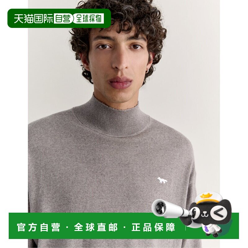 日本直邮MAISON KITSUNE M码 狐狸头像舒适高领针织衫图片