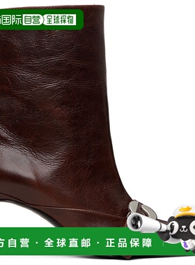 1h可退 香港直邮Coperni 女士 棕色 Ankle Heeled Belt 踝靴 COPS