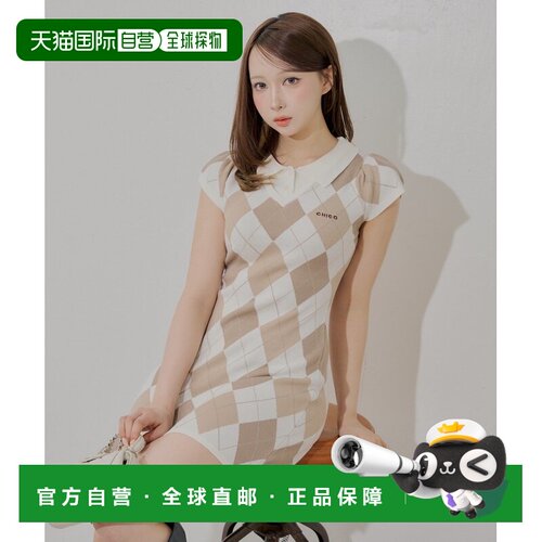 日本直邮Chico 女装 阿盖尔纹叠穿风迷你连衣裙 C【付后1h可退】