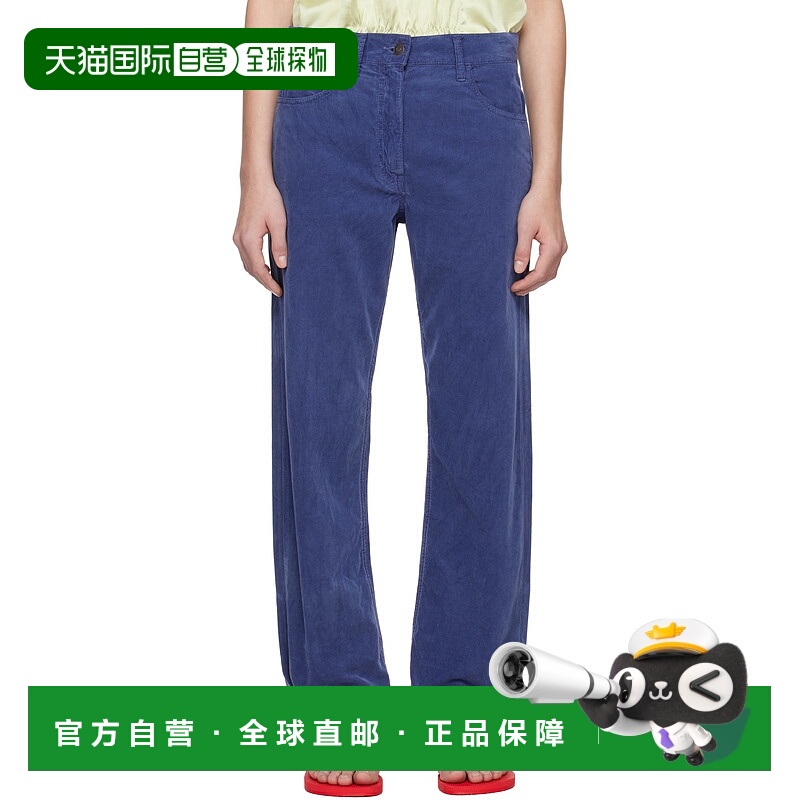 1h可退 香港直邮潮奢 The Row 女士 蓝色 Tarley 长裤 8766W3737