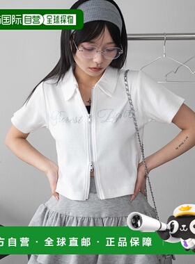 1h可退 日本直邮WEGO 女士亮片字母双拉链短袖上衣 WE25SM04L0003