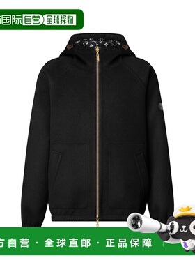 自营欧洲直邮LV路易威登 女士黑色/白色羊毛可双面穿连帽衫