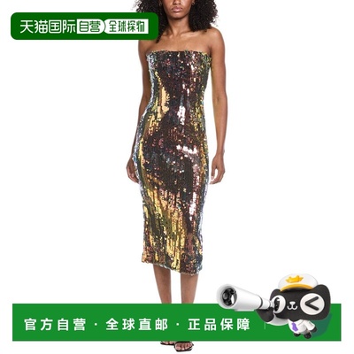 自营Ramy Brook Oz Midi Cocktail Dress - black 美国奥莱直发