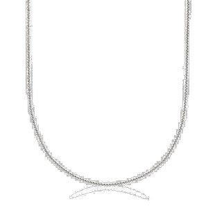 自营 Ross-Simons 1mm 14kt 白金可调节小麦链项链 - 白色 美国奥