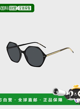 自营欧洲直邮HUGO BOSS雨果BOSS BLACK 带棱角框架黑色醋酸纤维太