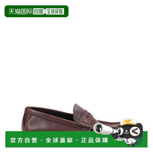 自营saint laurentLe Loafer褶皱小牛皮乐福-灰色 美国奥莱直发
