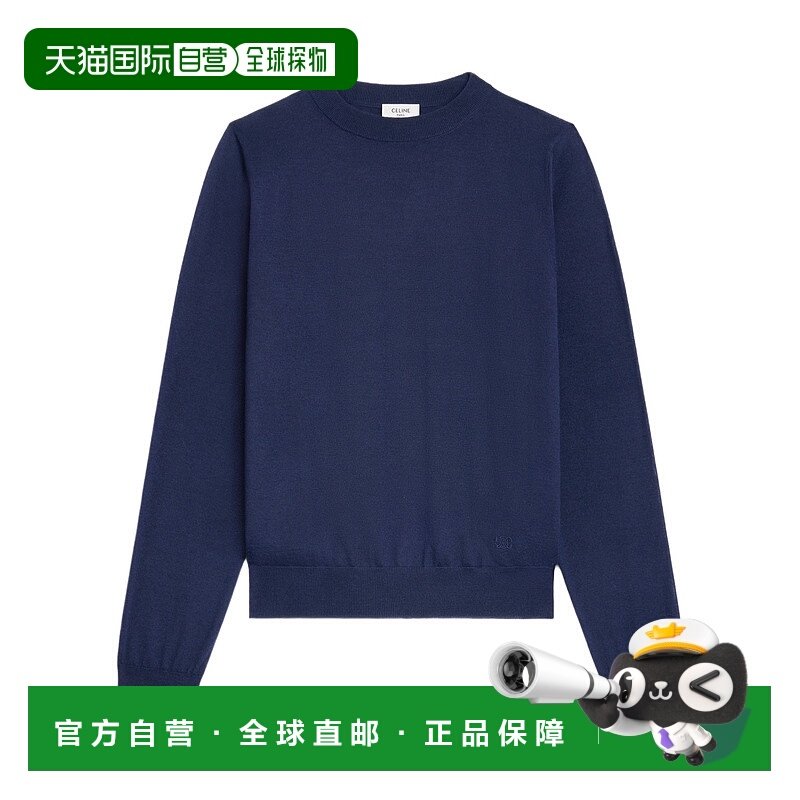 香港直邮CELINE 女士针织衫 RY0NZ0V4307MR AW2025 蓝色 羊绒圆领