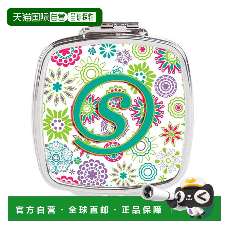 自营 Carolines Treasures CJ2011-SSCM 字母 S 花朵粉色蓝正品