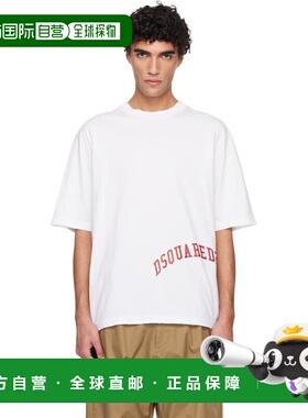 1h可退 香港直邮Dsquared2 二次方 男士 白色 Loose Fit T 恤 S71