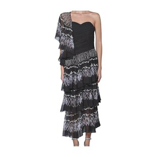 香港直发FENDI芬迪女士印花褶饰连衣裙休闲百搭舒适FD9979A6Y1