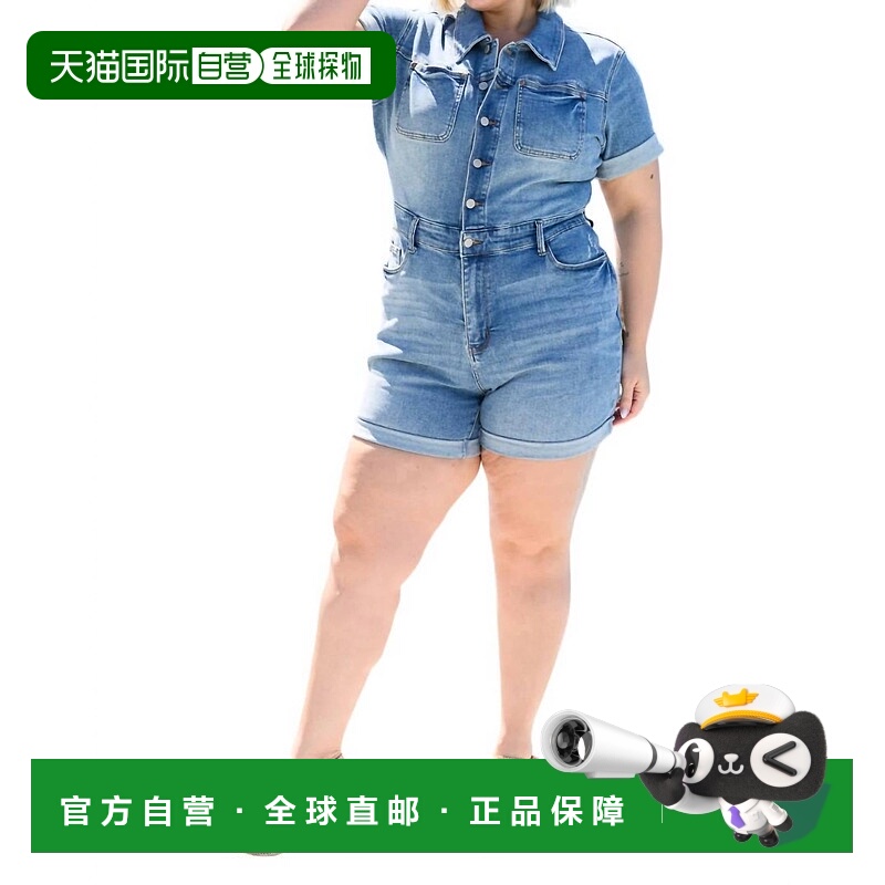 自营 judy blue高腰短袖连体衣（中度洗涤）- 中度洗涤 美国奥莱
