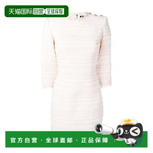 香港直邮Balmain 粗花呢修身连衣裙 RF06153C152包臀裙