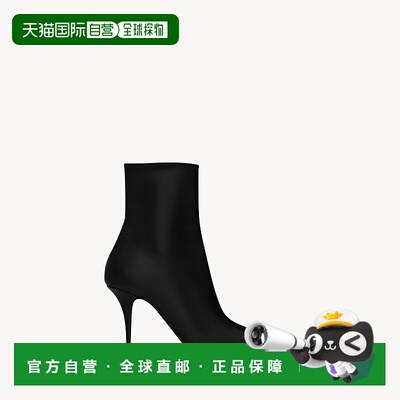 自营欧洲直邮YSL圣罗兰 ASHLEY系列女士黑色小羊皮尖头靴子短靴