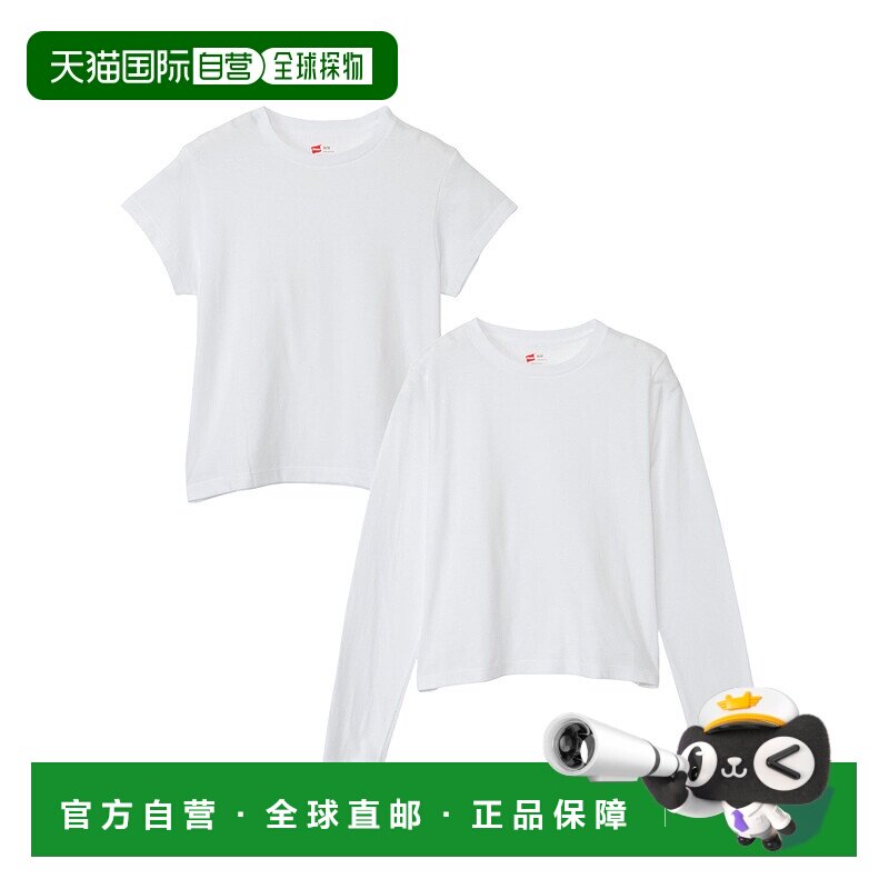 1h可退 日本直邮HANES 女士纯棉短袖长袖T恤2件套 by THE DODO JE