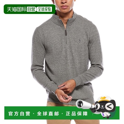 自营TailorByrd Cozy Knit 1/4-Zip Mock Sweater - gray 美国奥