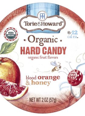 Torie & Howard,有机硬糖，血橙蜂蜜味，2 盎司（57 克）