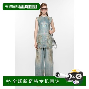 Studios 欧洲直邮Acne SS25女士蓝色棉连衣裙牛仔