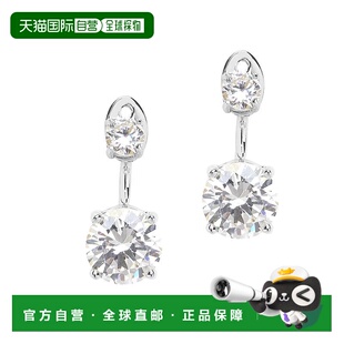 sterling foreverBrilliant CZ Stud Jacket 耳环 - 银色 - 银白