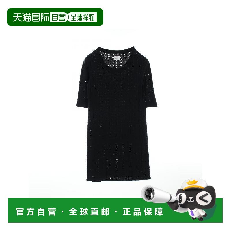 日本直邮中古Chanel香奈儿女A级95新one piece连衣裙棉上衣黑色