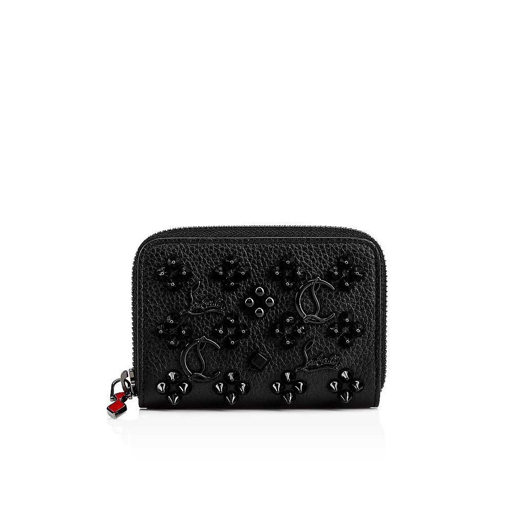Christian Louboutin/路铂廷零钱包小牛皮和鞋钉黑色