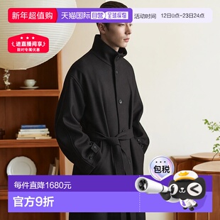 1h可退 日本直邮PUBLIC TOKYO男装Super140s羊毛宽松立领大衣 双