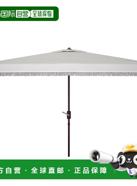 自营 safaviehMilan Fringe 6.5 X 10 Ft Rect 曲柄伞 - 白色 美