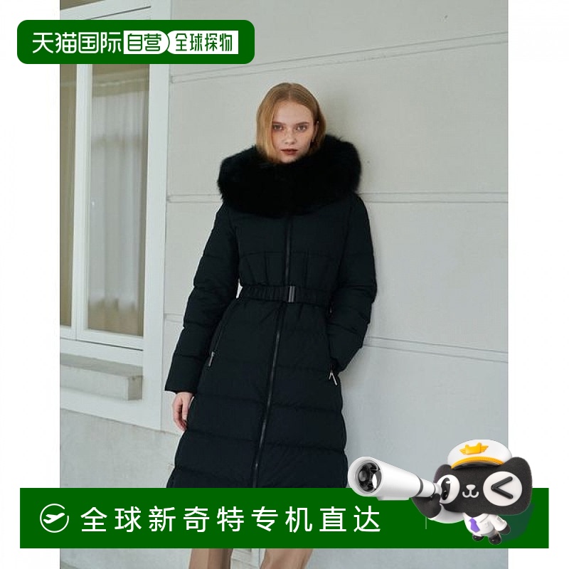 1h可退 韩国直邮헤지스레이디스 24FW可拆卸鹅绒长外套 黑色 HSJU4D783BK
