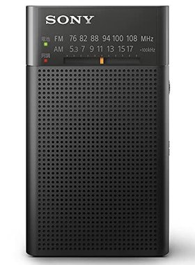 日本直邮sony索尼便携式收音机支持广播FM/AM黑色ICF-P27 BC