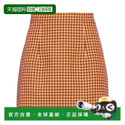 1h可退 香港直邮潮奢 Marni 玛尼 女士 迷你半身裙 orange橙色 舒