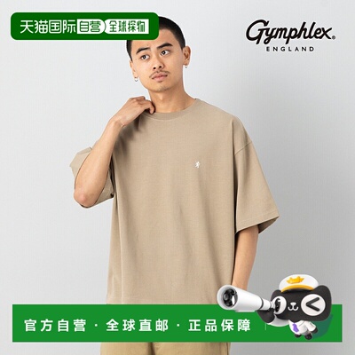 日本直邮GYMPHLEX 男士棉质平纹针织圆领短袖 T恤春夏宽松版型腰G