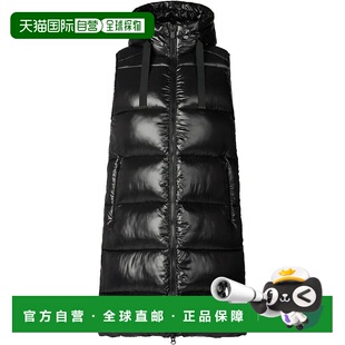 自营Save the Duck Women's Iria Long Hoded Puffer Vest, Black