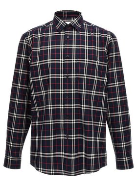 BURBERRY 男士衬衫 8073220NAVY SS2024 蓝色 Check shirt