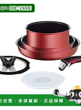 【日本直邮】T Fal特福 锅具套装6件组红色L38391陶瓷煎锅炒锅