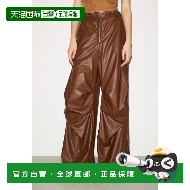 1h可退 日本直邮THROW by SLY 女士合成皮革宽松飞行员裤 030HA03